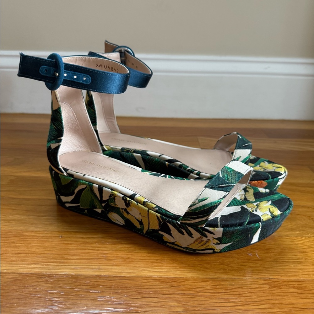 Stuart Weitzman Floral Platform Sandals
